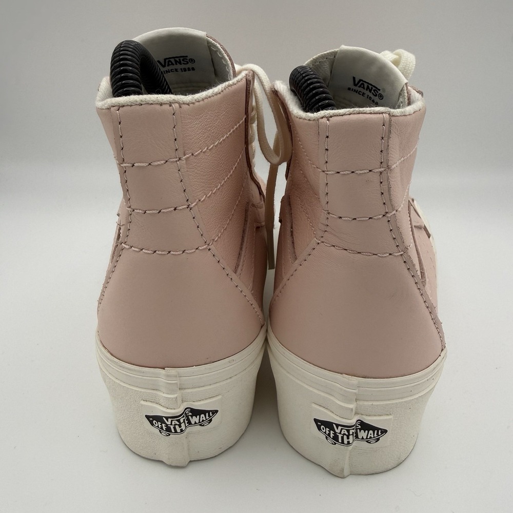 Women's Vans Baby Pink Sk8-Hi Tapered High-Top Stackform Leather Sneakers Sz 5.5 - Picture 4 of 7